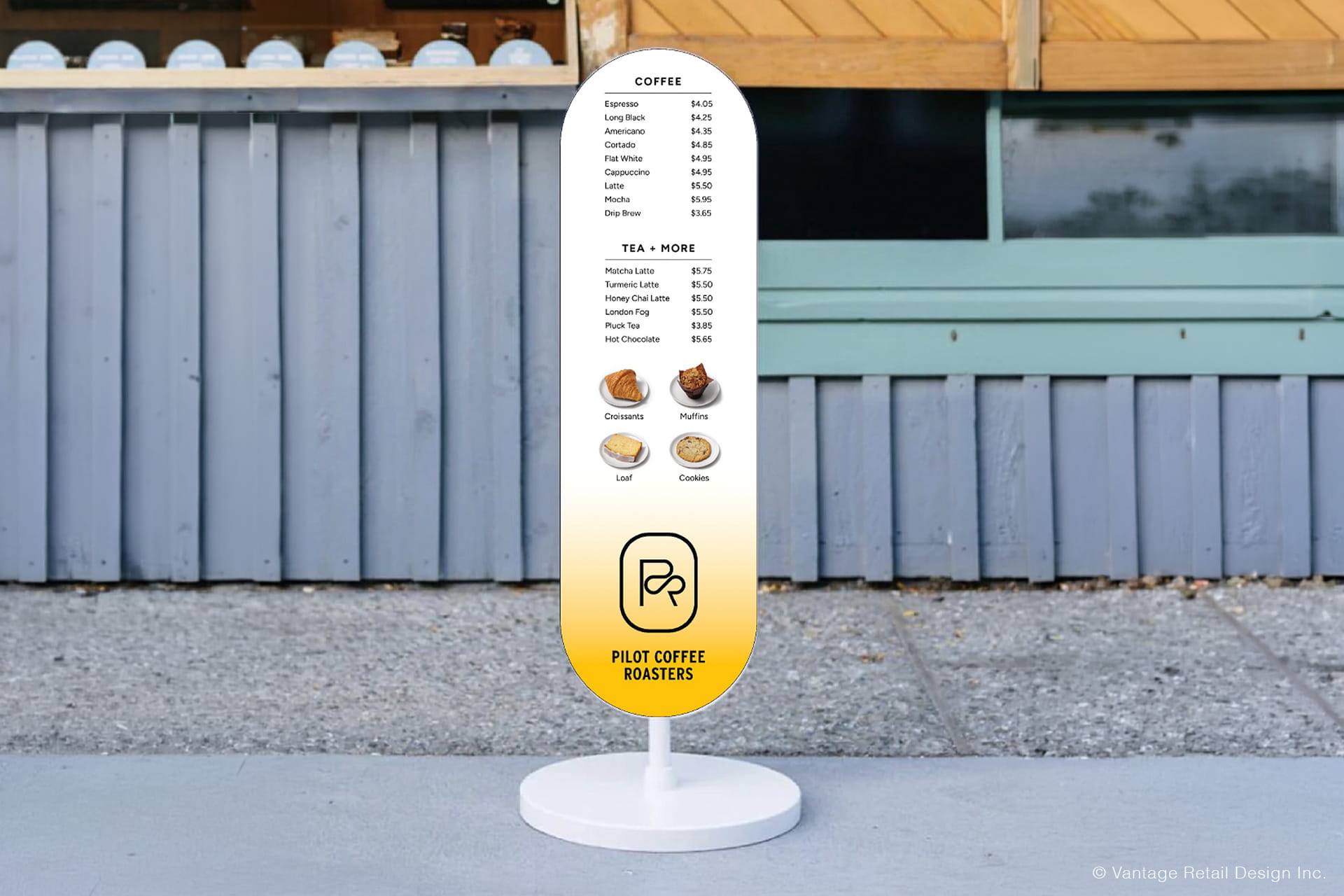 Pilot Coffee Roasters PCR Menu Stand