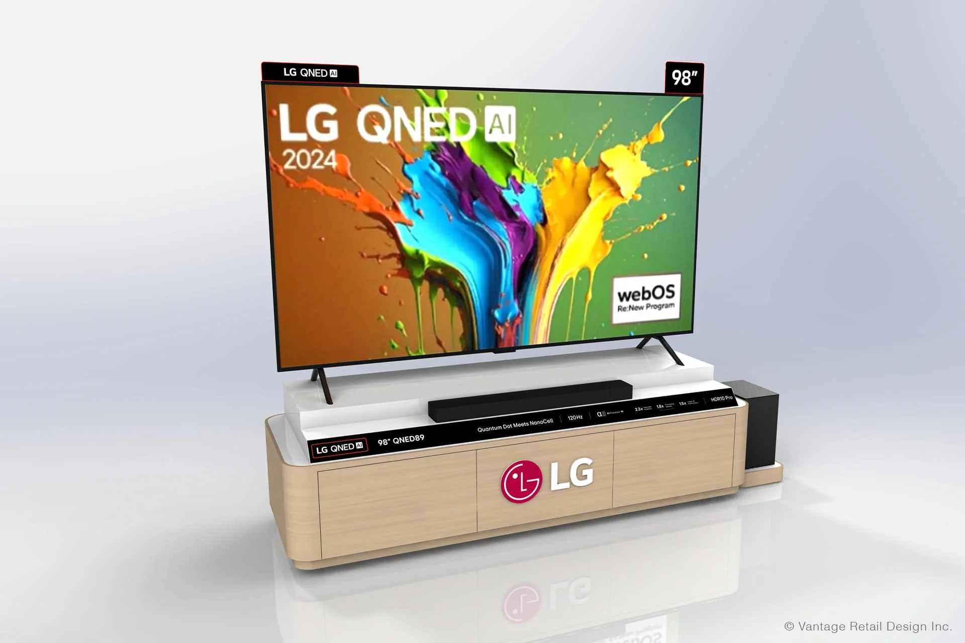 LG 98" Cabinet Left